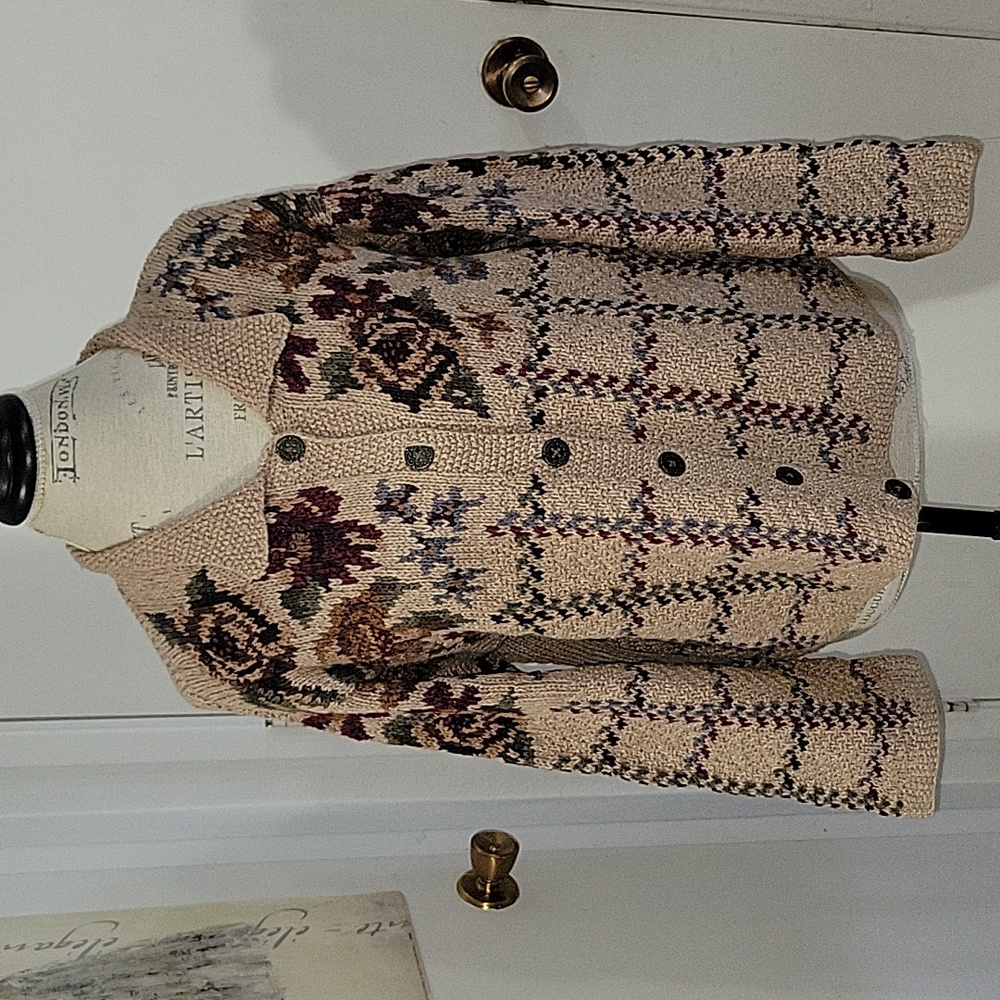 Vintage Fall Floral Button-Up BUSHWAKER  Cardigan \ Size M